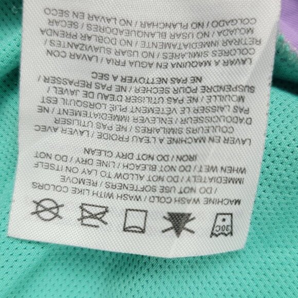 Women Nike Dri Fit Tank Top Size S Purple/Green Colorblock Padded Cross Back - Picture 12 of 13